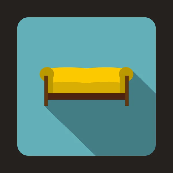 Lapos stílusú ikon sárga kanapé — Stock Vector