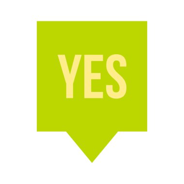 Konuşma balonu simgesinin, düz stil Evet