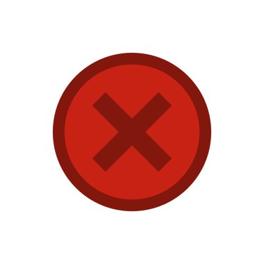 Daire simgesi çapraz seçim imzala, stil düz