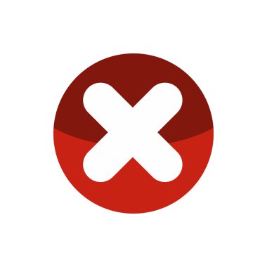 Şişman çapraz daire simgesi, düz stil