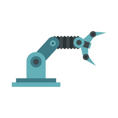 Robotik kol simgesi, düz stil