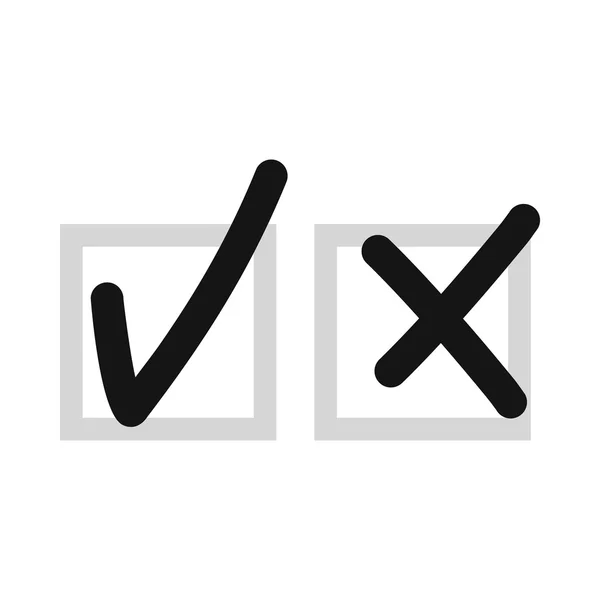 Checkmark per accettare e rifiutare l'icona, stile piatto — Vettoriale Stock