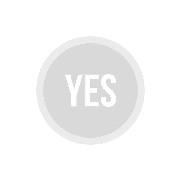 Button yes icon, flat style — Stock Vector