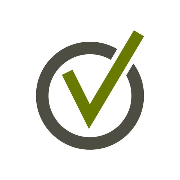 Checkmark no ícone círculo, estilo plano — Vetor de Stock