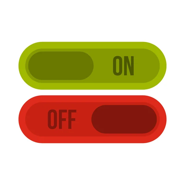 Botón de encendido y apagado icono, estilo plano — Archivo Imágenes Vectoriales