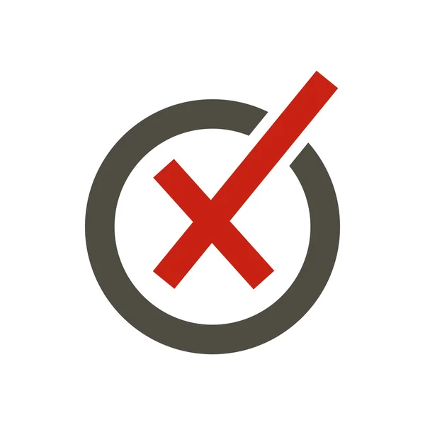 Croix en cercle icône, style plat — Image vectorielle