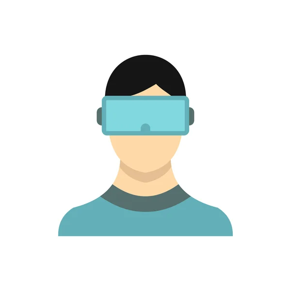 Ícone de óculos de realidade virtual, estilo plano — Vetor de Stock