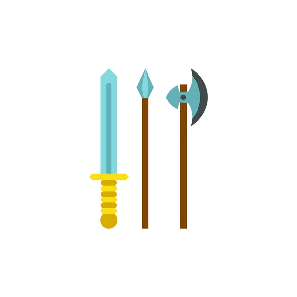 Icône des armes médiévales, style plat — Image vectorielle