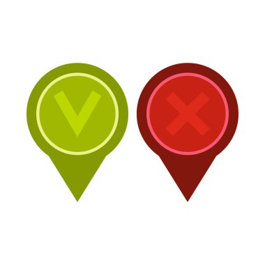 Kene olumlu ve olumsuz simgesi, düz stil