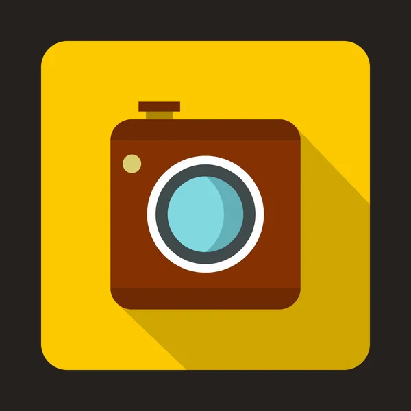 Photo camera icon, flat style — Stock Vector