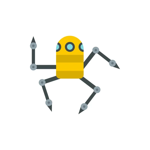 Robot pavouk ikona, plochý — Stockový vektor