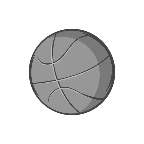 Kosárlabda labda ikon, fekete fekete-fehér stílus — Stock Vector