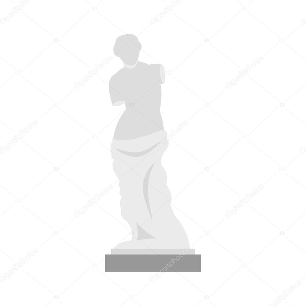 Statue of Venus de Milo icon, flat style