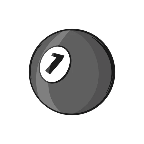 Icono de bola de billar, estilo monocromo negro — Archivo Imágenes Vectoriales