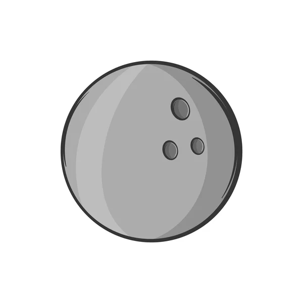 Icono de bola de bolos, negro estilo monocromo — Vector de stock