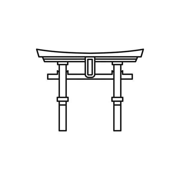 Japão ícone portão Torii, estilo esboço — Vetor de Stock