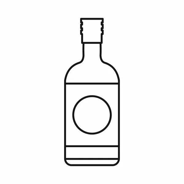 日本酒清酒瓶子图标，大纲样式 — 图库矢量图片