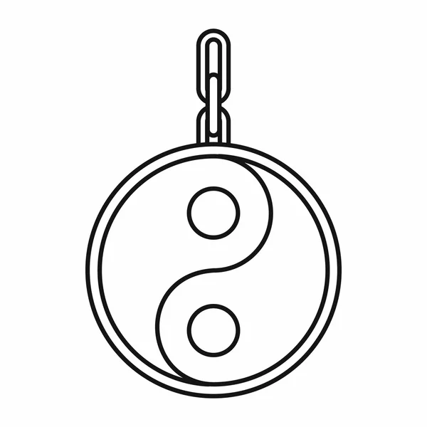 Ying yang symbol harmonii ikony, styl konturu — Wektor stockowy