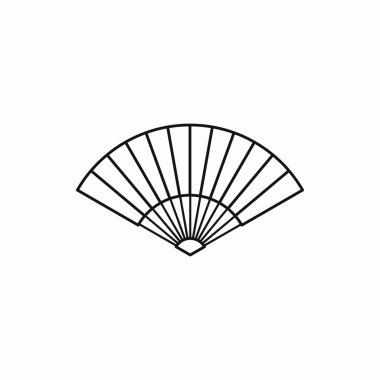 Japanese fan icon, outline style clipart