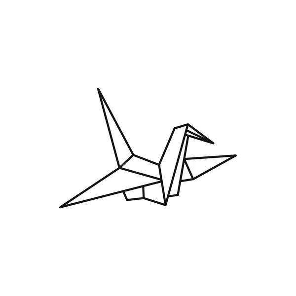 Icône de colombe Origami, style contour — Image vectorielle