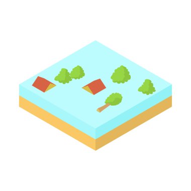 Karikatür tarzı simgesinde sel