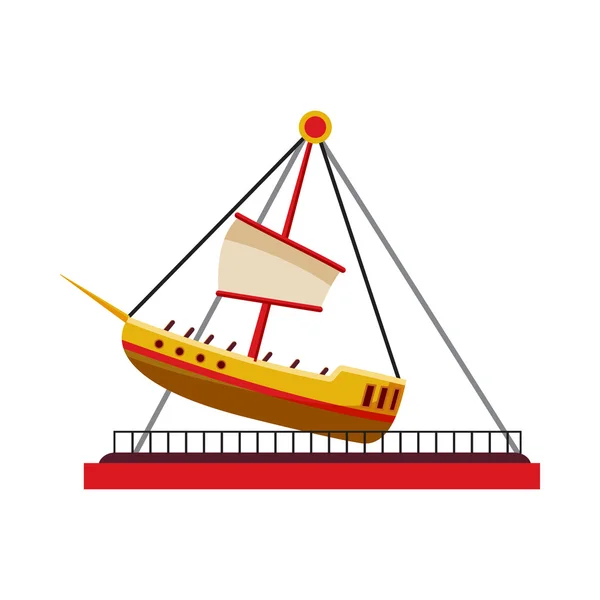小船摇摆图标，卡通风格 — 图库矢量图片
