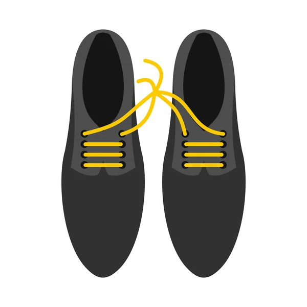 Cordones atados en el icono de zapatos, estilo plano — Archivo Imágenes Vectoriales