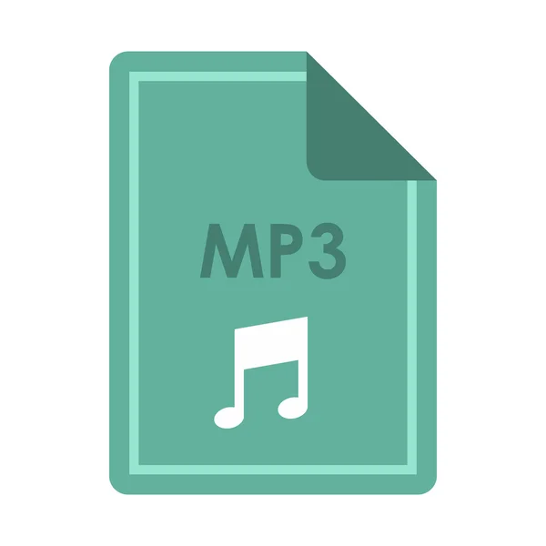 Fil Mp3 ikon, platt stil — Stock vektor