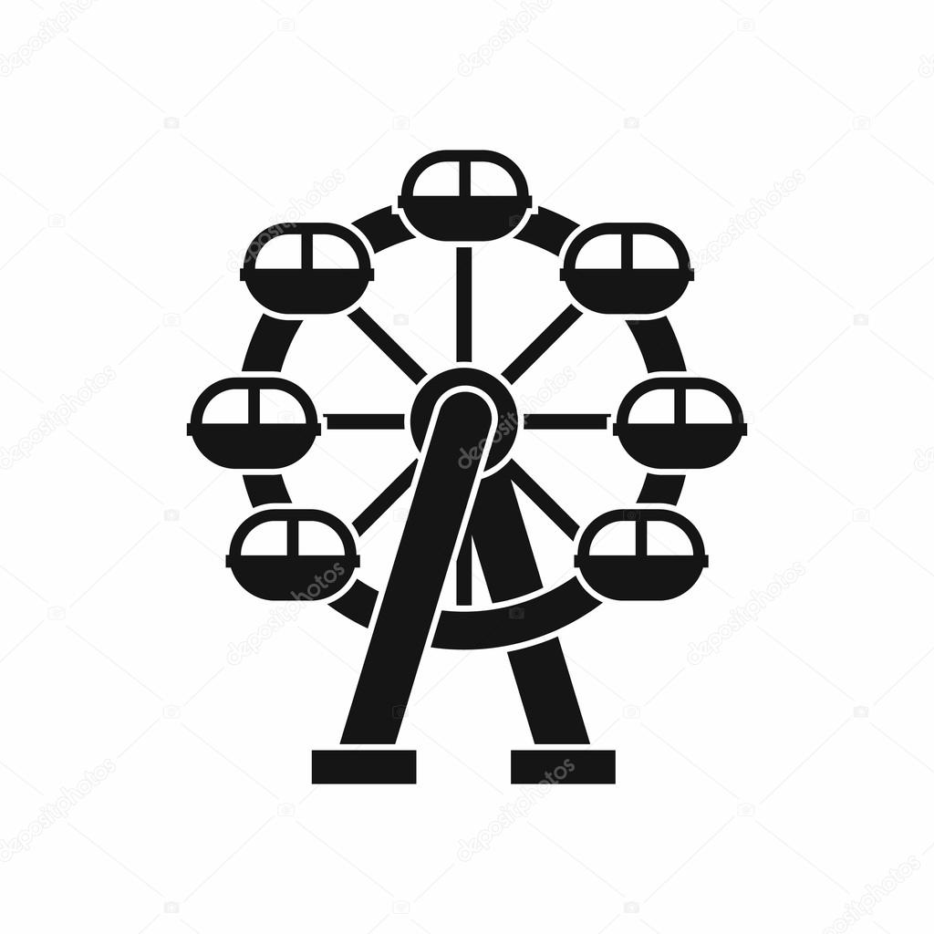 Ferris Wheel Icon Simple Style Stock Vector C Ylivdesign 122561106