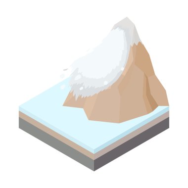 Avalanche icon in cartoon style clipart