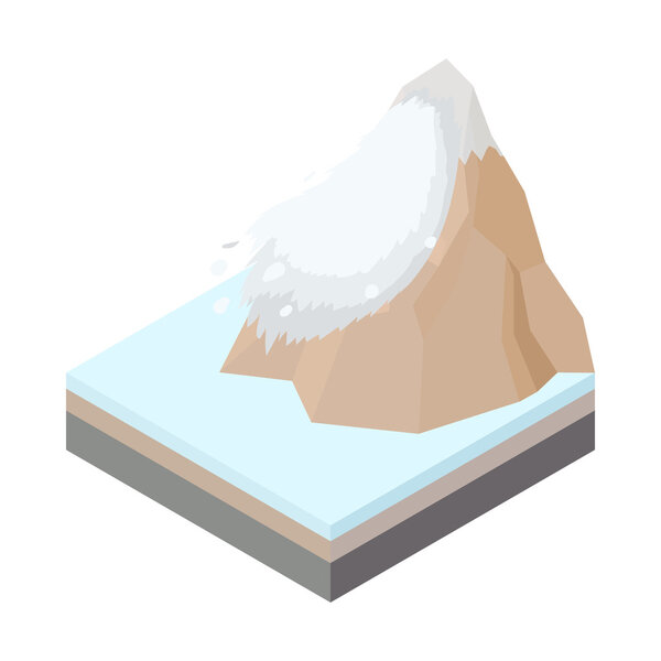 Avalanche icon in cartoon style