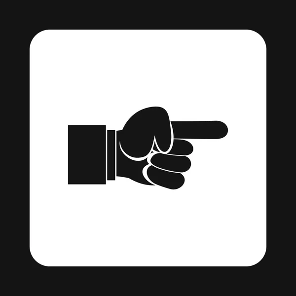 Pointing hand gesture icon, simple style — Stock Vector