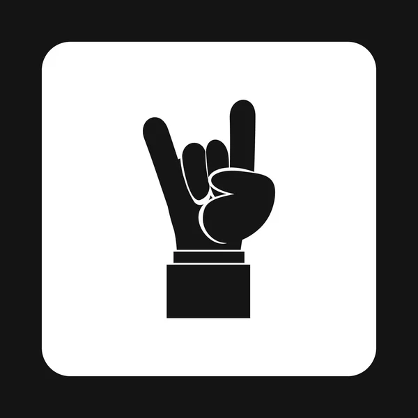 Rock and Roll hand sign icon, simple style — Stock Vector