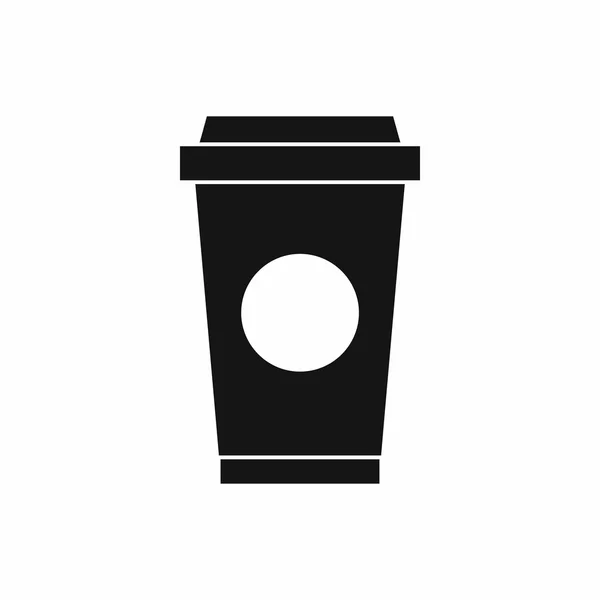 Café en el icono de la taza para llevar, estilo simple — Vector de stock