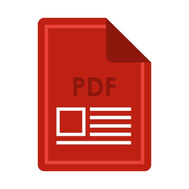 PDF simgesini, düz stil dosya