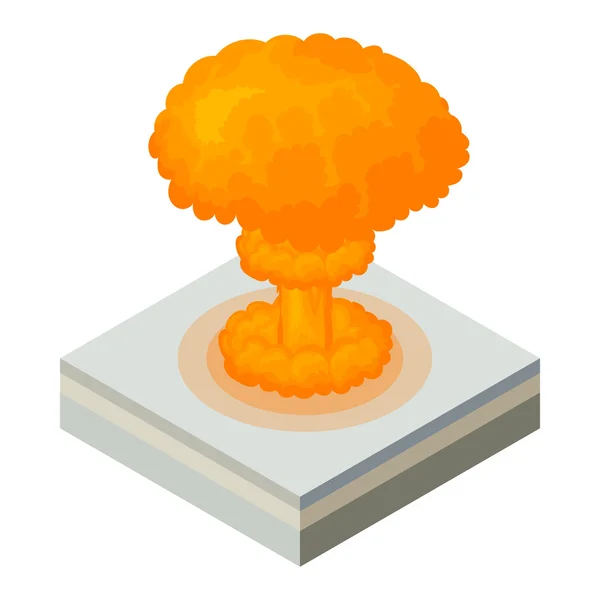 Icona esplosione nucleare, stile cartone animato — Vettoriale Stock