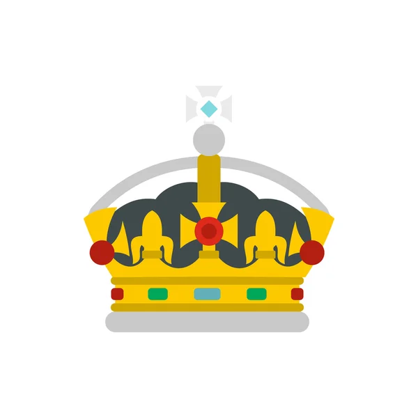 Icône couronne, style plat — Image vectorielle