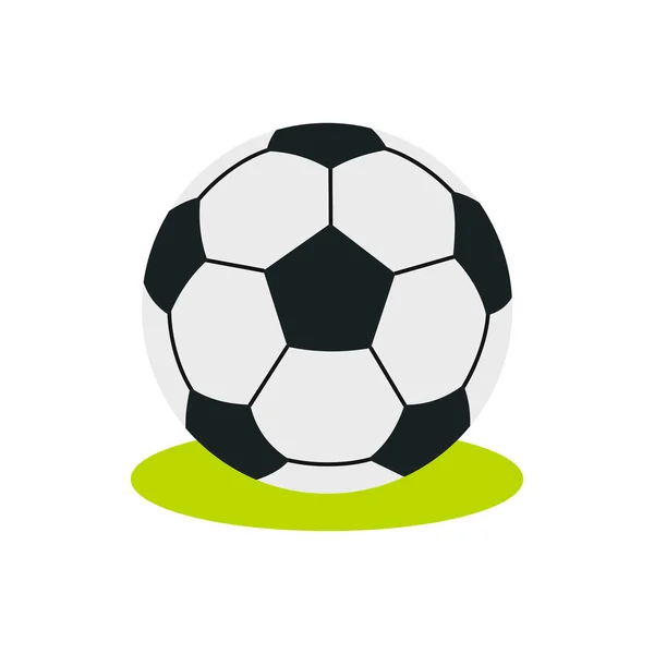 Icono de pelota de fútbol, estilo plano — Vector de stock