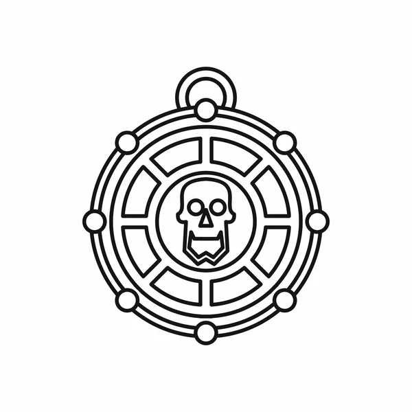 海盗的骷髅图标，大纲样式纪念章 — 图库矢量图片