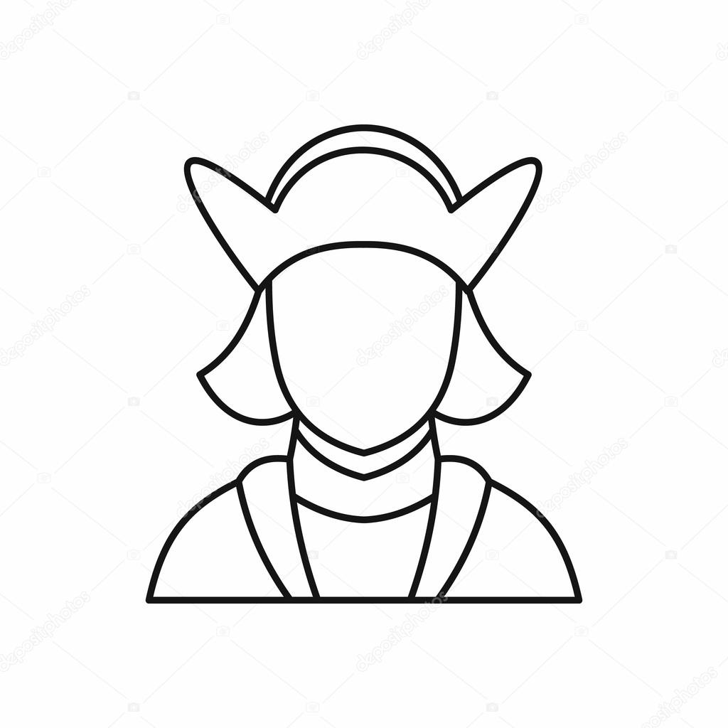 Christopher columbus explorer and discoverer of america in outline style isolated on white background vector illustration vector by ylivdesign