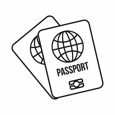 İki pasaport simgesi, anahat stili