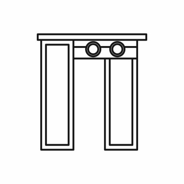 Güvenlik kapıları metal detektörü simgesiyle