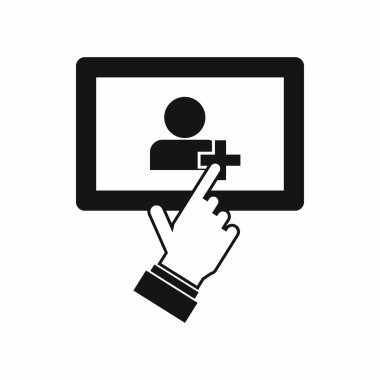 Dokunmatik ekran tablet tıklama simgesi, basit stil