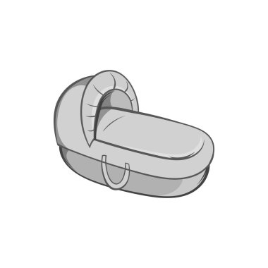 Bebek simgesi için beşik, siyah tek renkli stil