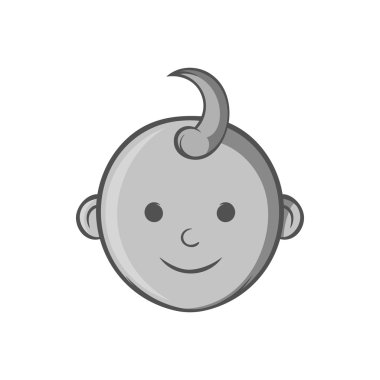 Babys yüz simgesi, siyah monokrom tarzı