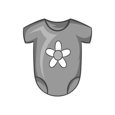 Bebek bodysuit simgesi, siyah monokrom tarzı