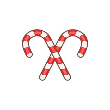 Noel simgesi, karikatür tarzı için şeker kanolar