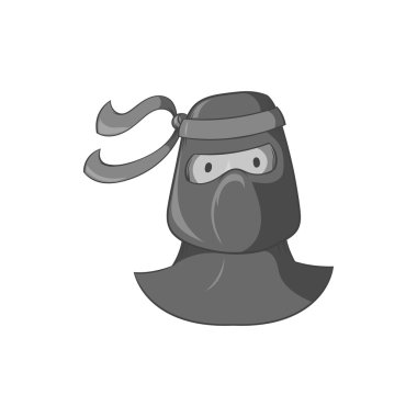 Ninja simgesi, siyah tek renkli stil