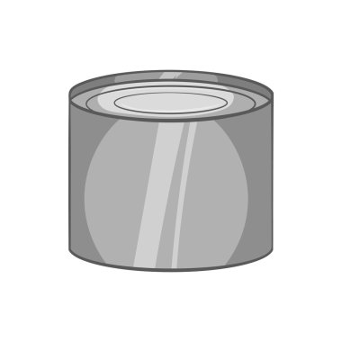 Tin ambalaj simgesi, siyah monokrom tarzı