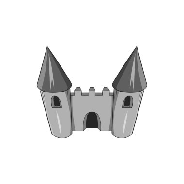 Oyuncak kale simgesi, siyah tek renkli tarzı
